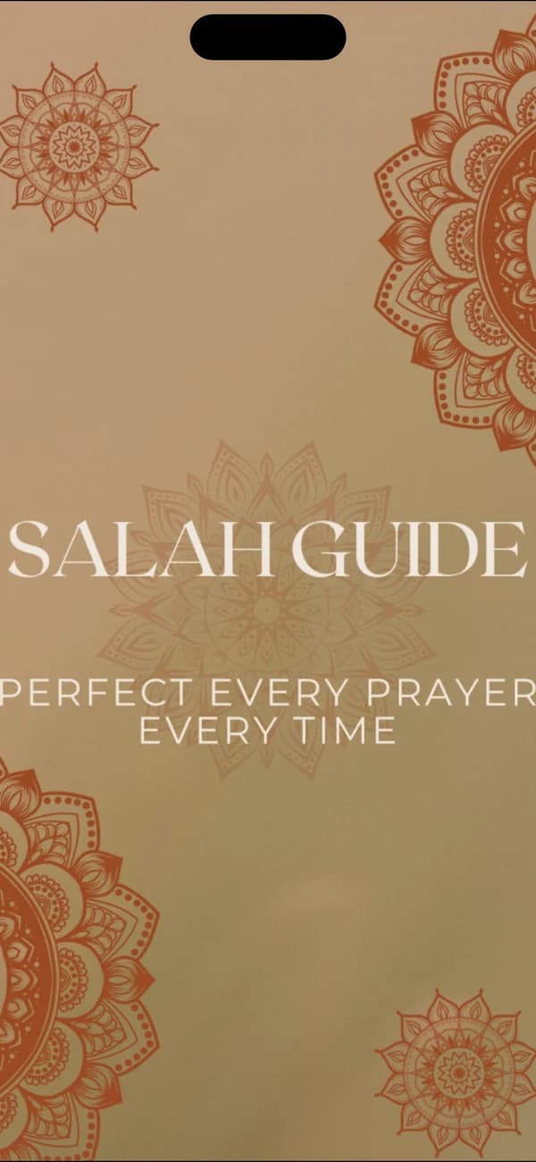 Salah Guide opening screen: Perfect every prayer, every time